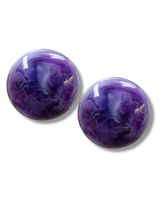 Purple Moon Stud Earrings