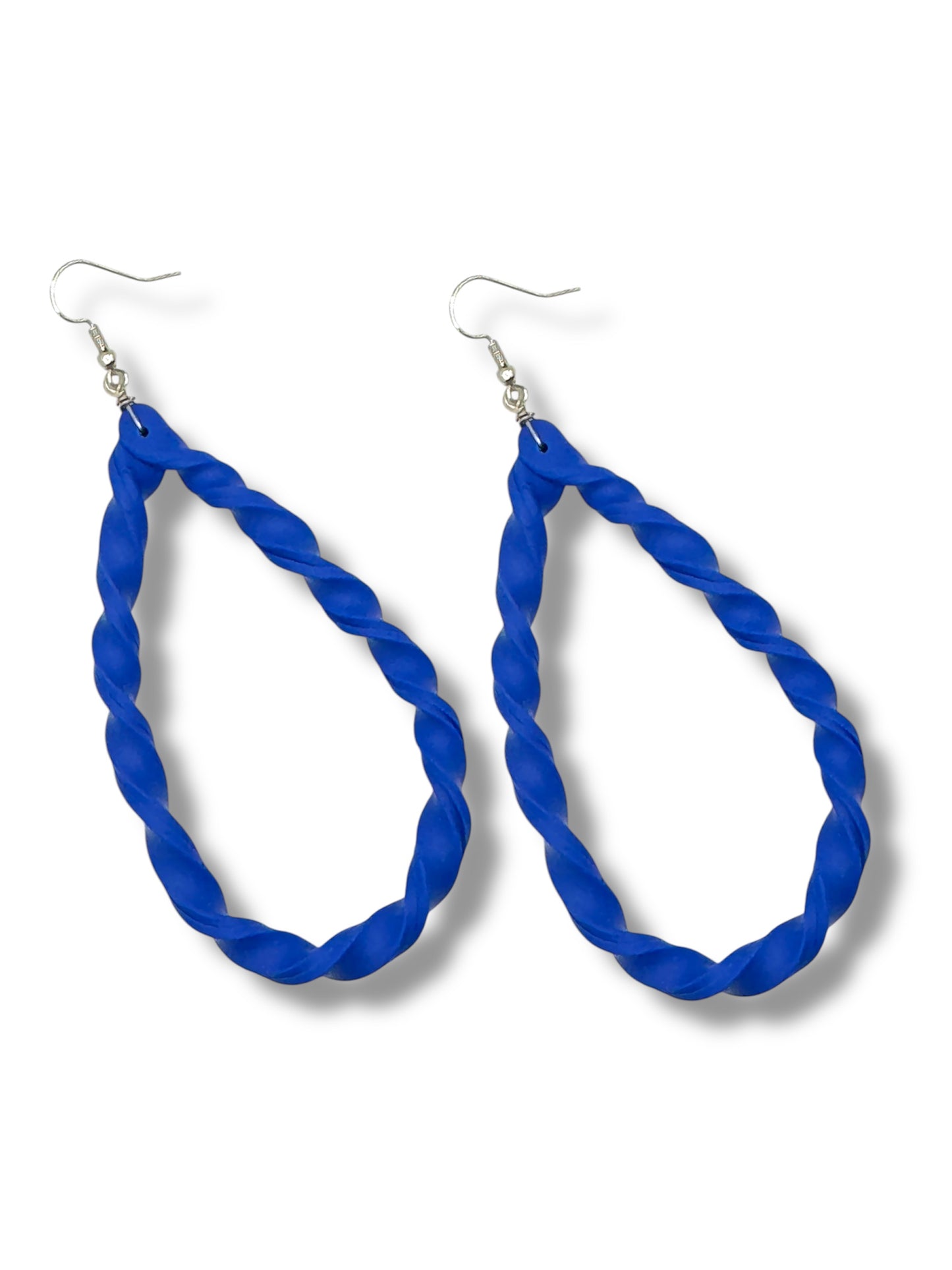 Blue Twisted Teardrop Earrings