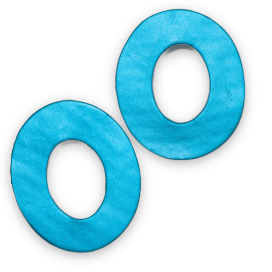 Turquoise Oval Polymer Stud Earrings