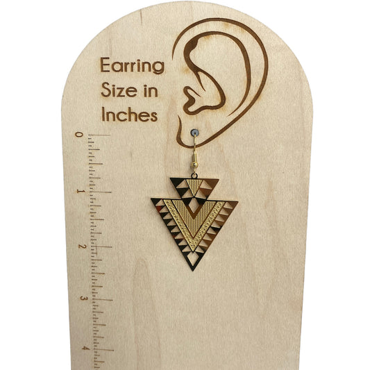 Gold Tribal Triangle Cutout Earring